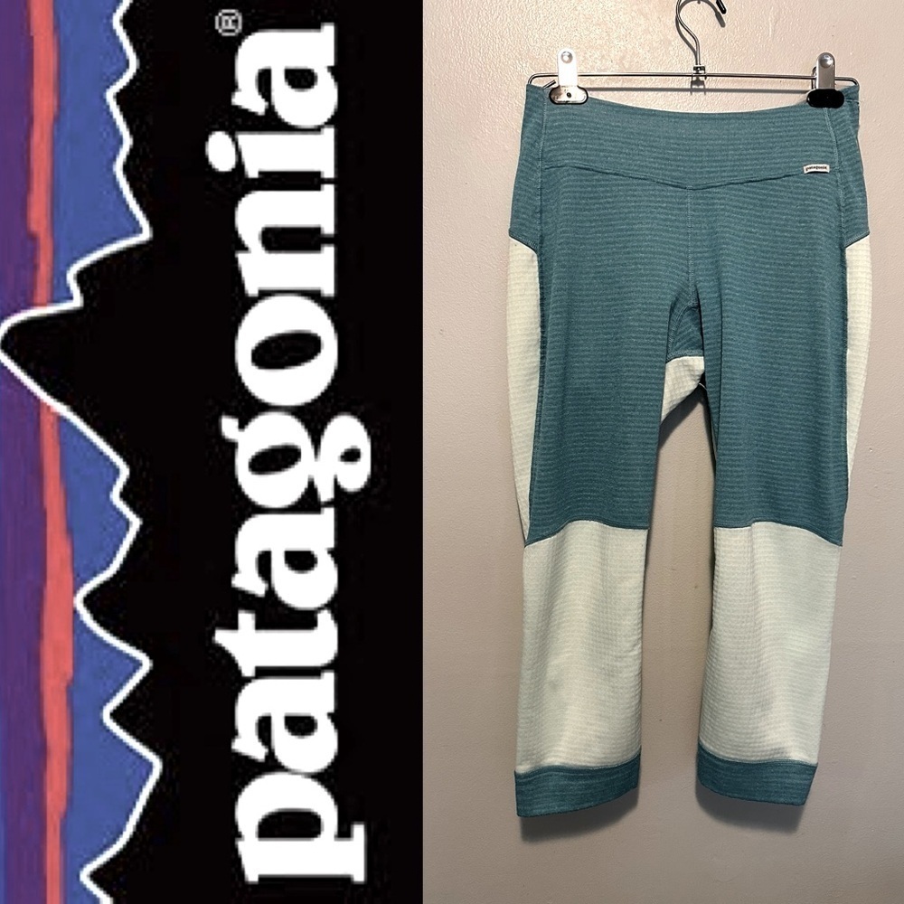 🍋 Patagonia vintage Crop Leggings Colorblocked stretch size small